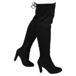 Thigh high suede boots